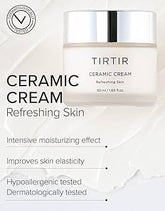 TIRTIR Natural Ceramide Cream Moisturizer for Hydrated, Glowing Skin - Shea Butter, Centella Asiatica Extract - Nourishing, Ideal for Dry Skin (50ml / 1.69 fl.oz.)